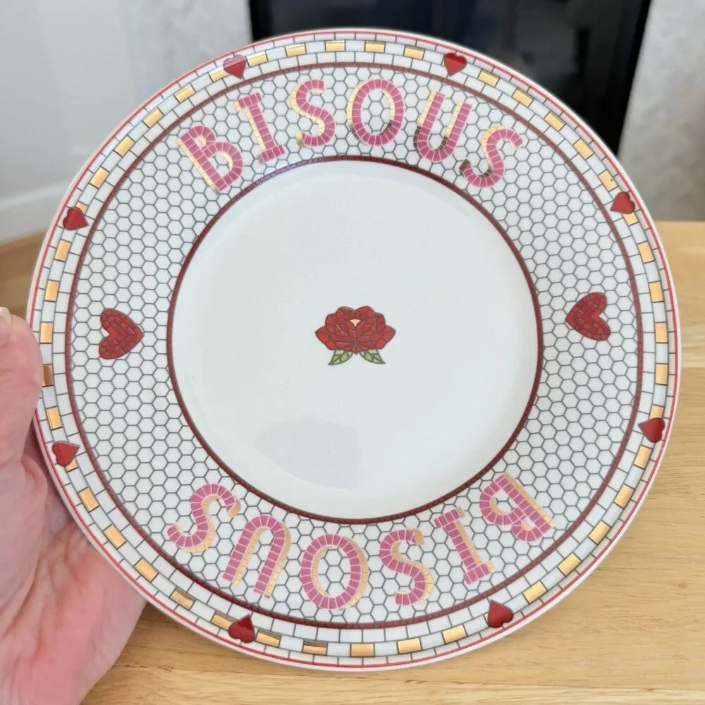 Anthropologie Bistro Tile Valentine Dessert Plate 8